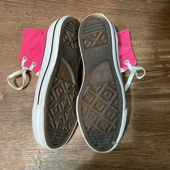 Women’s Converse Pink High-Top Platform Sneakers Sz 8/EU 39 - Picture 7 of 12